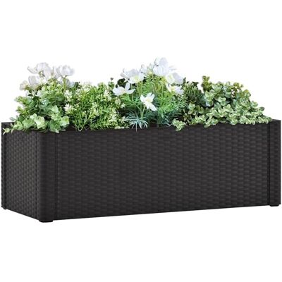 Arriate Con Sistema De Riego Automático Antracita 100x43x33 Cm Vidaxl Arriate Con Sistema De Riego Automático Antracita 100x43x33 Cm Vidaxl