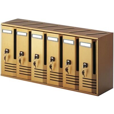 ALUBOX Buzón 6 Plazas Bronce ALUBOX Buzón 6 Plazas Bronce