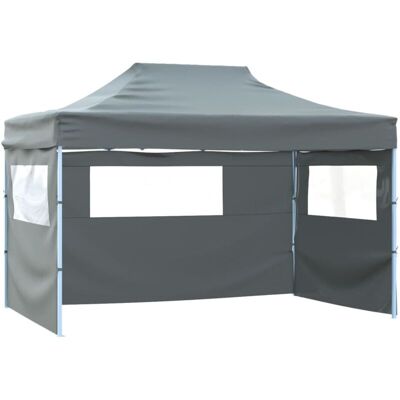 Vidaxl - Carpa Plegable Profesional Con 3 Paredes Acero Antracita 3x4 M Vidaxl - Carpa Plegable Profesional Con 3 Paredes Acero Antracita 3x4 M