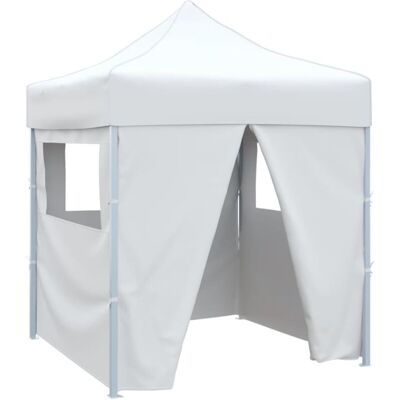 Vidaxl - Carpa Plegable Profesional Con 4 Paredes Acero Blanco 2x2 M Vidaxl - Carpa Plegable Profesional Con 4 Paredes Acero Blanco 2x2 M