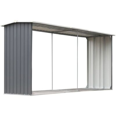 Casetilla Para Leña Acero Galvanizado Gris 330x92x153 Cm Vidaxl Casetilla Para Leña Acero Galvanizado Gris 330x92x153 Cm Vidaxl