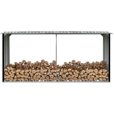 Casetilla Para Leña Acero Galvanizado Antracita 330x92x153 Cm Vidaxl Casetilla Para Leña Acero Galvanizado Antracita 330x92x153 Cm Vidaxl