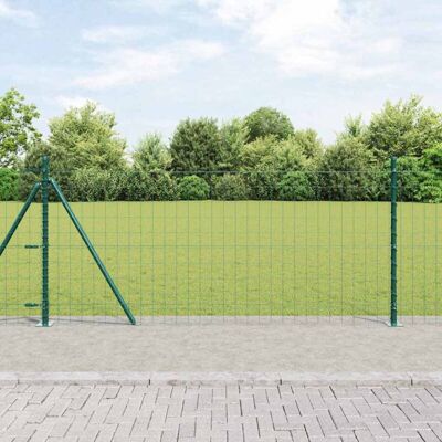 Valla Euro Con Base De Hormigón 25 X 1 M Verde Malla Vidaxl Valla Euro Con Base De Hormigón 25 X 1 M Verde Malla Vidaxl