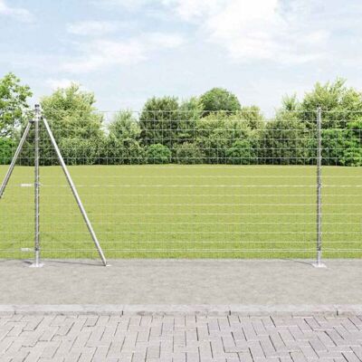 Valla Euro Con Base De Hormigón 10 X 1,2 M Acero Galvanizado Vidaxl Valla Euro Con Base De Hormigón 10 X 1,2 M Acero Galvanizado Vidaxl