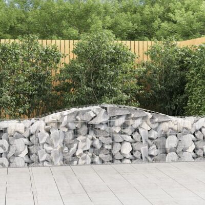 Cesta de gaviones con arco vidaXL 400x50x60/80 cm Hierro galvanizado - Cesta de gaviones Cesta de gaviones con arco vidaXL 400x50x60/80 cm Hierro galvanizado - Cesta de gaviones