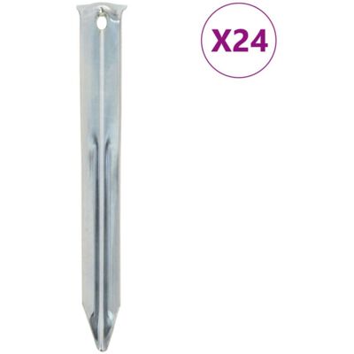 Clavos de tienda vidaXL - 24 unidades, 17 cm, Acero galvanizado - Tipo de tienda Clavos de tienda vidaXL - 24 unidades, 17 cm, Acero galvanizado - Tipo de tienda