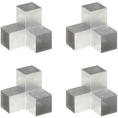 Vidaxl - Conectores De Postes En Y 4 Uds Metal Galvanizado 101x101 Mm Vidaxl - Conectores De Postes En Y 4 Uds Metal Galvanizado 101x101 Mm