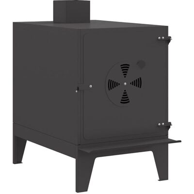 vidaXL Estufa de acampada de acero negro en cubo vidaXL Estufa de acampada de acero negro en cubo