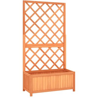 Jardinera Enrejada De Jardín Madera De Abeto Marrón 70x30x135cm Vidaxl Jardinera Enrejada De Jardín Madera De Abeto Marrón 70x30x135cm Vidaxl