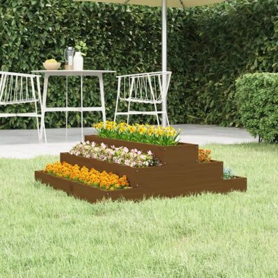Jardinera de madera maciza de pino vidaXL - Maceta elevada Jardinera de madera maciza de pino vidaXL - Maceta elevada