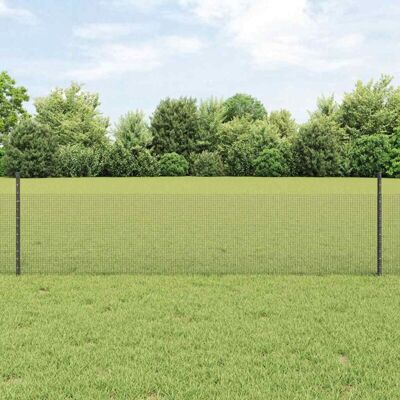 vidaXL Conjunto de Cerca de Alambre Soldado 22 Postes Grises 0.5x50 m - Cerca vidaXL Conjunto de Cerca de Alambre Soldado 22 Postes Grises 0.5x50 m - Cerca