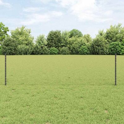 Conjunto de Cerca de Jardín Metálica Viking - 3 Paneles, Poste, Malla - Gris Conjunto de Cerca de Jardín Metálica Viking - 3 Paneles, Poste, Malla - Gris