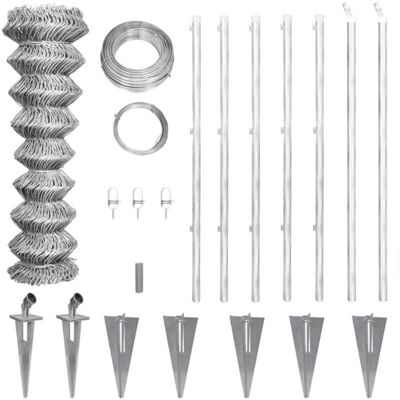 Vidaxl - Valla Metálica Con Estacas Postes Acero Galvanizado 15x0,8 M Vidaxl - Valla Metálica Con Estacas Postes Acero Galvanizado 15x0,8 M