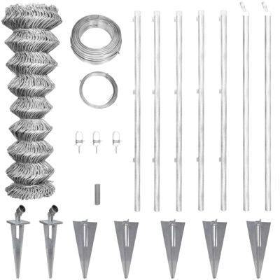 Vidaxl - Valla Metálica Con Estacas Postes Acero Galvanizado 15x1 M Vidaxl - Valla Metálica Con Estacas Postes Acero Galvanizado 15x1 M