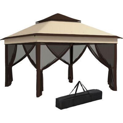 Outsunny - Carpa Plegable 3,26x3,26x2,72 M Cenador De Jardín Con Doble Techo Altura Ajustable 4 Mosquiteras Protección Uv30+ Y Bolsa Para Fiestas Outsunny - Carpa Plegable 3,26x3,26x2,72 M Cenador De Jardín Con Doble Techo Altura Ajustable 4 Mosquiteras Protección Uv30+ Y Bolsa Para Fiestas