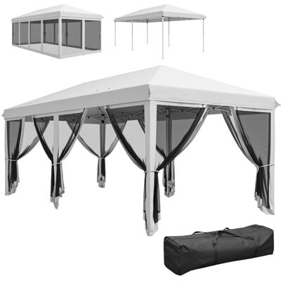 Outsunny Carpa Plegable 6x3 M Cenador Plegable Con 6 Paredes Laterales De Malla Anti-uv Y Bolsa De Transporte Para Camping Fiestas Crema Outsunny Carpa Plegable 6x3 M Cenador Plegable Con 6 Paredes Laterales De Malla Anti-uv Y Bolsa De Transporte Para Camping Fiestas Crema