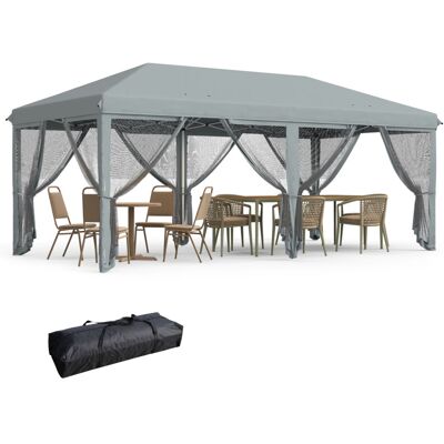 Outsunny Carpa Plegable 6x3 M Cenador Plegable Con 6 Paredes Laterales De Malla Anti-uv Y Bolsa De Transporte Para Camping Fiestas Gris Outsunny Carpa Plegable 6x3 M Cenador Plegable Con 6 Paredes Laterales De Malla Anti-uv Y Bolsa De Transporte Para Camping Fiestas Gris