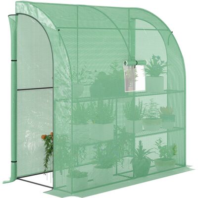 Invernadero Pequeño Invernadero De Exterior Con Ventanas Estantes De 3 Niveles Y Marco De Acero 200x100x215 Cm Verde - Outsunny Invernadero Pequeño Invernadero De Exterior Con Ventanas Estantes De 3 Niveles Y Marco De Acero 200x100x215 Cm Verde - Outsunny