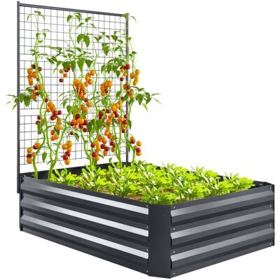 Jardinera Exterior Grande De Acero Galvanizado Con Celosía Para Plantas Trepadoras Y Fondo Abierto Para Patio 80x115x125 Cm Gris Oscuro - Outsunny Jardinera Exterior Grande De Acero Galvanizado Con Celosía Para Plantas Trepadoras Y Fondo Abierto Para Patio 80x115x125 Cm Gris Oscuro - Outsunny
