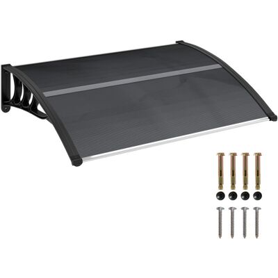 Outsunny Marquesina Exterior Para Puertas Y Ventanas 100x75 Cm Tejadillo De Protección Contra Sol Y Lluvia Con Cubierta De Policarbonato Negro Outsunny Marquesina Exterior Para Puertas Y Ventanas 100x75 Cm Tejadillo De Protección Contra Sol Y Lluvia Con Cubierta De Policarbonato Negro
