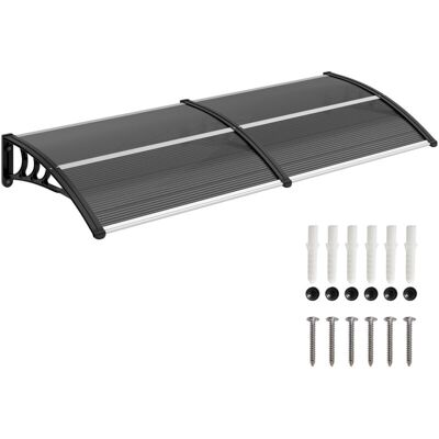 Outsunny - Marquesina Exterior Para Puertas Y Ventanas 196x75 Cm Tejadillo De Protección Contra Sol Y Lluvia Con Cubierta De Policarbonato Negro Outsunny - Marquesina Exterior Para Puertas Y Ventanas 196x75 Cm Tejadillo De Protección Contra Sol Y Lluvia Con Cubierta De Policarbonato Negro