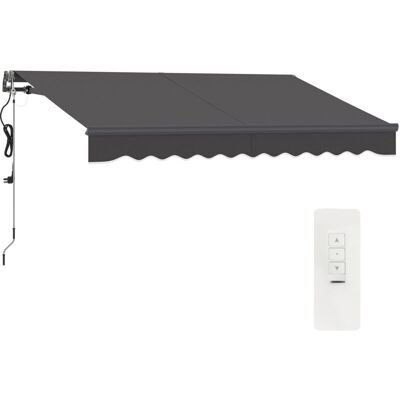 Toldo retráctil gris de Outsunny - Eléctrico y manual - 296x250 cm Toldo retráctil gris de Outsunny - Eléctrico y manual - 296x250 cm