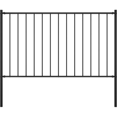 Panel De Valla Con Postes De Acero Con Recubrimiento En Polvo, 1,81 X 1 M, Color Negro Vidaxl Panel De Valla Con Postes De Acero Con Recubrimiento En Polvo, 1,81 X 1 M, Color Negro Vidaxl