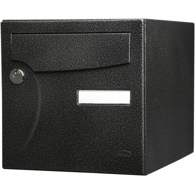 Renz - Buzón Normalizado 1 Puerta Exterior Acero Negro Brillo Renz - Buzón Normalizado 1 Puerta Exterior Acero Negro Brillo
