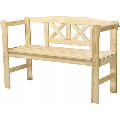 KADAX Banco de Jardín de Madera con Respaldo 119 cm - Muebles de Jardín KADAX Banco de Jardín de Madera con Respaldo 119 cm - Muebles de Jardín