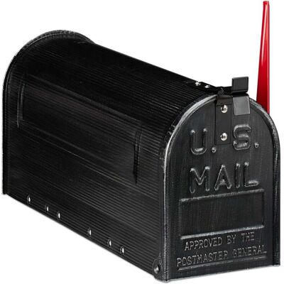 HELLOSHOP26 Buzón Vintage Práctico Decorativo 44 X 19 X 11 Cm De Acero Negro 130007650 HELLOSHOP26 Buzón Vintage Práctico Decorativo 44 X 19 X 11 Cm De Acero Negro 130007650