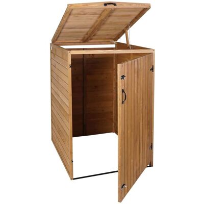 Décoshop26 - Cubo De Basura Exterior Que Alberga Contenedores De Basura Con Tapa Para Hasta 2 Contenedores 126x79,5x98 Cm Fabricado En Madera Certificada Fsc Marrón 040005589 Décoshop26 - Cubo De Basura Exterior Que Alberga Contenedores De Basura Con Tapa Para Hasta 2 Contenedores 126x79,5x98 Cm Fabricado En Madera Certificada Fsc Marrón 040005589
