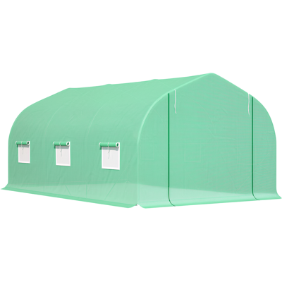 OEM Invernadero De Túnel 450x300x205 Cm Invernadero De Jardín Con 6 Ventanas Cubierta De Polietileno Pe 140 G/m² Y Estructura De Acero Para Cultivo Plantas Jardín Terraza Verde OEM Invernadero De Túnel 450x300x205 Cm Invernadero De Jardín Con 6 Ventanas Cubierta De Polietileno Pe 140 G/m² Y Estructura De Acero Para Cultivo Plantas Jardín Terraza Verde
