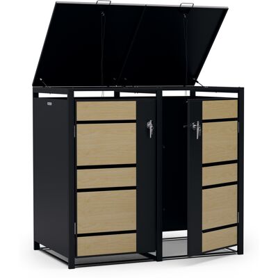 Blumfeldt - BinSafe - 240 L acero galvanizado - con candado - Caja para contenedores Blumfeldt - BinSafe - 240 L acero galvanizado - con candado - Caja para contenedores