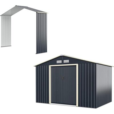 Costway Cobertizo De Jardín De Metal De Exterior, 277 X 255 X 202 Cm, Caseta De Jardín Con 4 Respiraderos Y Puertas Individuales Correderas, Casita Organizador Para Jardín Costway Cobertizo De Jardín De Metal De Exterior, 277 X 255 X 202 Cm, Caseta De Jardín Con 4 Respiraderos Y Puertas Individuales Correderas, Casita Organizador Para Jardín
