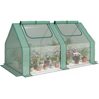 OEM Invernadero De Exterior Con Cubierta Doble Ventanas Y Marco De Acero Para Cultivar Plantas Flores 180x90x90 Cm Verde OEM Invernadero De Exterior Con Cubierta Doble Ventanas Y Marco De Acero Para Cultivar Plantas Flores 180x90x90 Cm Verde