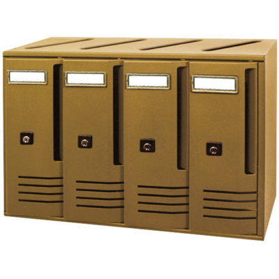 ALUBOX - Buzón con 4 Compartimentos - Bronce - 420x175x300 mm - Serie Cubo - 20C4BR ALUBOX - Buzón con 4 Compartimentos - Bronce - 420x175x300 mm - Serie Cubo - 20C4BR