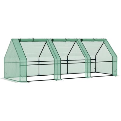 OEM Invernadero De Exterior Invernadero De Jardín 270x90x90 Cm Tipo Caseta Con 3 Ventanas Marco De Acero Y Cubierta De Pe 140g/㎡ Para Cultivo Plantas Flores Tomates Verde OEM Invernadero De Exterior Invernadero De Jardín 270x90x90 Cm Tipo Caseta Con 3 Ventanas Marco De Acero Y Cubierta De Pe 140g/㎡ Para Cultivo Plantas Flores Tomates Verde