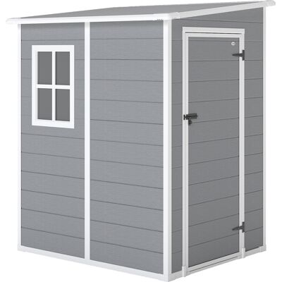 JHY DESIGN Caseta De Jardín Con Ventana Y Doble Puerta, Fabricada En Polipropileno Y Aluminio, 122 X 149 X 192 Cm, Gris. JHY DESIGN Caseta De Jardín Con Ventana Y Doble Puerta, Fabricada En Polipropileno Y Aluminio, 122 X 149 X 192 Cm, Gris.