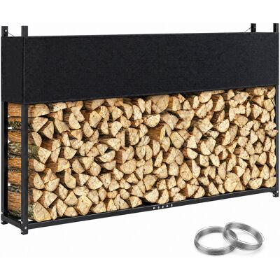 Outsunny Estante De Leña Con Funda Oxford 600d Y Cables, De Acero Galvanizado Robusto, Carga 250 Kg, Para Interior Y Exterior, 106x25x113 Cm, Negro Outsunny Estante De Leña Con Funda Oxford 600d Y Cables, De Acero Galvanizado Robusto, Carga 250 Kg, Para Interior Y Exterior, 106x25x113 Cm, Negro