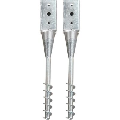 Picas De Tierra 2 Uds Acero Galvanizado Plateado 10x10x57 Cm Vidaxl Picas De Tierra 2 Uds Acero Galvanizado Plateado 10x10x57 Cm Vidaxl