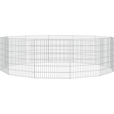 vidaXL Recinto exterior para mascotas 12 paneles 54x60 cm Hierro galvanizado Plateado vidaXL Recinto exterior para mascotas 12 paneles 54x60 cm Hierro galvanizado Plateado