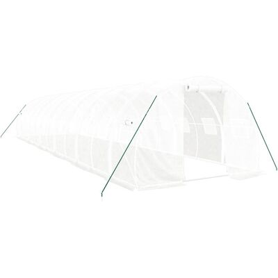 Invernadero vidaXL 12x3x2 m Marco de acero blanco - Invernadero Invernadero vidaXL 12x3x2 m Marco de acero blanco - Invernadero
