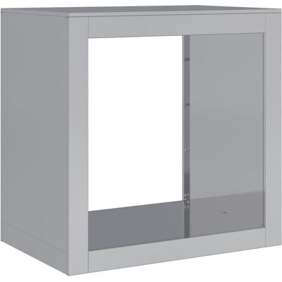 HELLOSHOP26 Leñero 60 X 40 X 60 Cm Acero Galvanizado Gris 020043730 HELLOSHOP26 Leñero 60 X 40 X 60 Cm Acero Galvanizado Gris 020043730