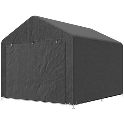 HELLOSHOP26 Caseta De Jardín Cobertizo Para Bicicletas 200 X 238 X 183 Cm Impermeable Puerta Con Cremallera Estructura Galvanizada Diseño De Metal Gris Oscuro 210005619 HELLOSHOP26 Caseta De Jardín Cobertizo Para Bicicletas 200 X 238 X 183 Cm Impermeable Puerta Con Cremallera Estructura Galvanizada Diseño De Metal Gris Oscuro 210005619