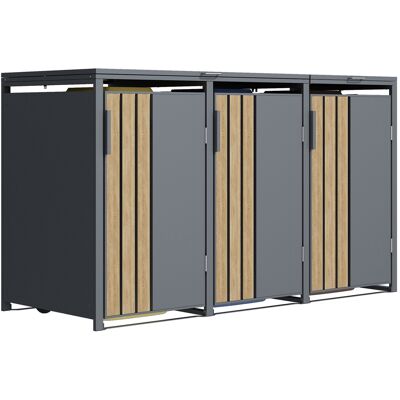 Home Deluxe Caseta Para Contenedores De Basura Kanto - 3 De 240 L Home Deluxe Caseta Para Contenedores De Basura Kanto - 3 De 240 L