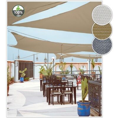 Faura - Sombrilla Cuadrada Impermeable - Beige - 165g/m2 - 5x5m Faura - Sombrilla Cuadrada Impermeable - Beige - 165g/m2 - 5x5m