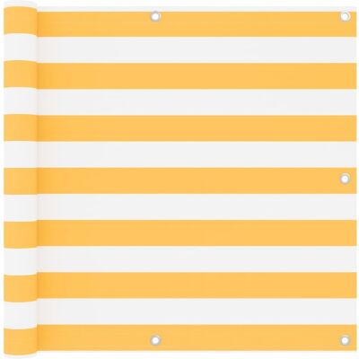 Pantalla de privacidad para balcón vidaXL Blanco y Amarillo - Tejido Oxford a prueba de agua - 90x600 cm Pantalla de privacidad para balcón vidaXL Blanco y Amarillo - Tejido Oxford a prueba de agua - 90x600 cm