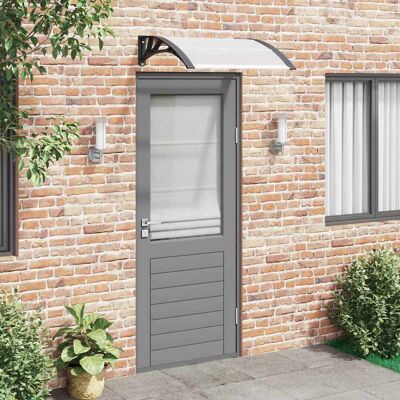 vidaXL Marquesina de puerta 200cm negro y transparente - Marquesina vidaXL Marquesina de puerta 200cm negro y transparente - Marquesina