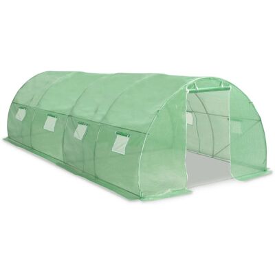 Invernadero 18m² vidaXL 600x300x200 cm - Verde - Estructura de Acero Invernadero 18m² vidaXL 600x300x200 cm - Verde - Estructura de Acero