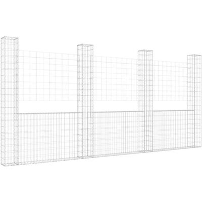 Vidaxl - Cesta De Gaviones Forma De U 4 Postes De Hierro 380x20x200 Cm Vidaxl - Cesta De Gaviones Forma De U 4 Postes De Hierro 380x20x200 Cm